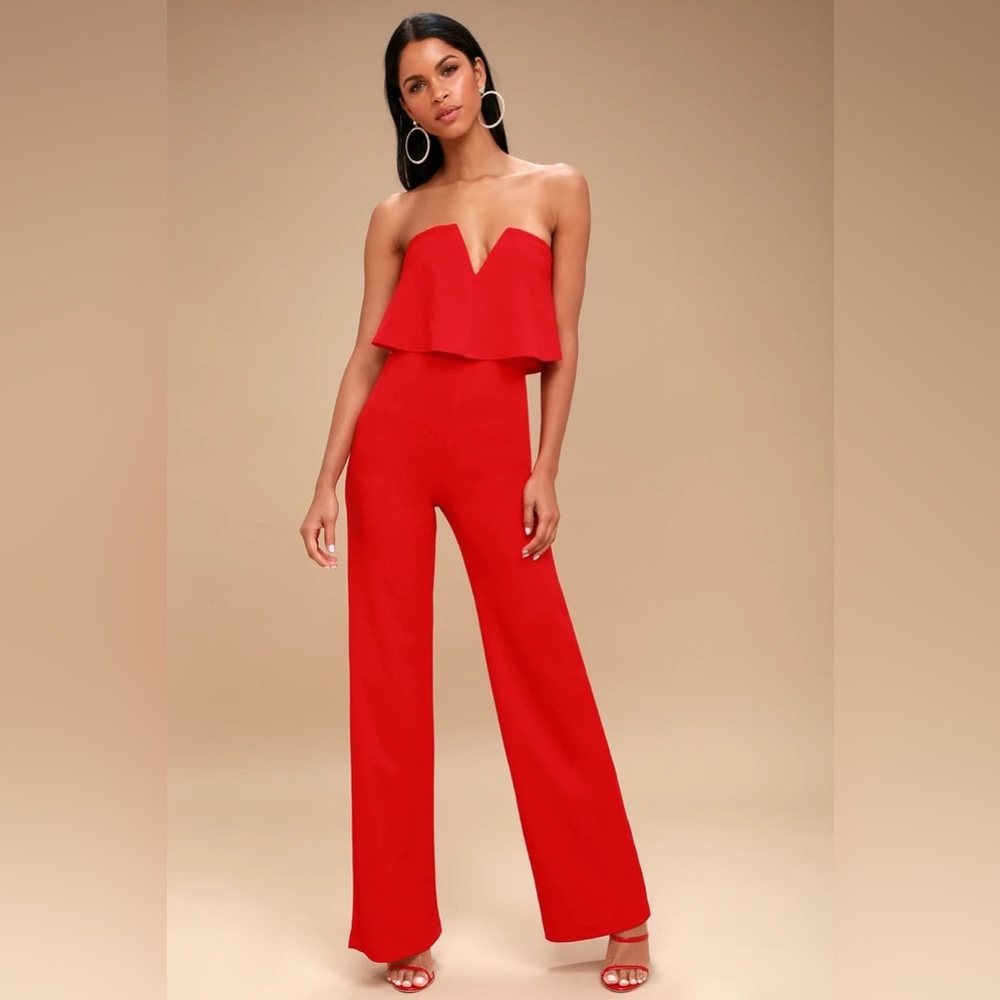 Lulus Power of Love Strapless Jumpsuit ❤️🥂